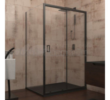 Душевой уголок Veconi Rovigo RV-040B 140х70 см, профиль матовый черный, стекло прозрачное