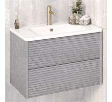 Тумба с раковиной Aqua de Marco Parma 80 подвесная, дымчатая серая