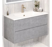 Тумба с раковиной Aqua de Marco Parma 100 подвесная, дымчатая серая