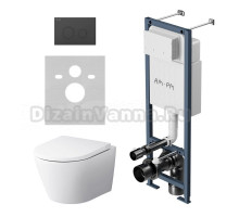 Комплект AM.PM Унитаз подвесной Sense C741701SC безободковый + Инсталляция ErgoFit I012711.0138 с кнопкой смыва
