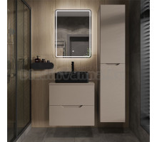 Мебель для ванной комнаты Orange Line 60 подвесная, 2 ящика, матовый латте с раковиной B01-475mb