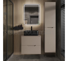 Мебель для ванной комнаты Orange Line 60 подвесная, 2 ящика, матовый латте с раковиной B02-460MB