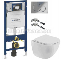 Комплект Унитаз подвесной BelBagno Libero BB11051CH-TOR/SC + Инсталляция Geberit Duofix UP 320 111.300.00.5 + Крепления 111.815.00.1 к стене + Кнопка Sigma 01 115.770.21.5 хром