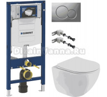 Комплект Унитаз подвесной BelBagno Libero BB11051CH-TOR/SC + Инсталляция Geberit Duofix UP 320 111.300.00.5 + Крепления 111.815.00.1 к стене + Кнопка Sigma 01 115.770.JQ.5 лакированная, матовый хром