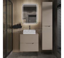 Мебель для ванной комнаты Orange Line 60 подвесная, 2 ящика, матовый латте с раковиной B04-405W