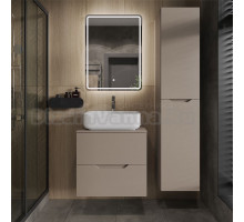 Мебель для ванной комнаты Orange Line 60 подвесная, 2 ящика, матовый латте с раковиной B05-500W