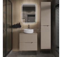 Мебель для ванной комнаты Orange Line 60 подвесная, 2 ящика, матовый латте с раковиной B09-360W