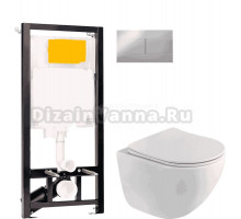 Комплект Унитаз подвесной BelBagno Libero BB11051CH-TOR/SC + Инсталляция OLI 80 ECO Sanitarblock mechanic 3 в 1 с кнопкой смыва