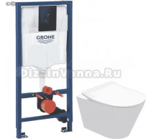 Комплект Унитаз подвесной STWORKI Вестфолл S08401WH + Инсталляция Grohe Rapid SL 1000044 3 в 1 с панелью смыва