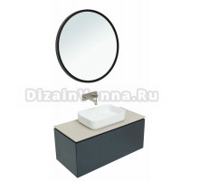 Мебель для ванной комнаты Allen Brau Infinity 100 1+1, подвесная, антрацит матовый, столешница бежевая