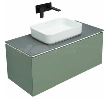 Тумба с раковиной Allen Brau Infinity 100 1+1, подвесная, олива матовый, столешница графит