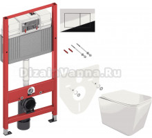 Комплект Унитаз подвесной STWORKI Молде S23401WH + Инсталляция TECE Now 9400412 4 в 1 с кнопкой смыва