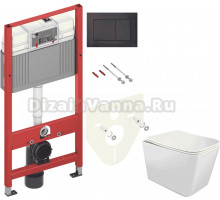 Комплект Унитаз подвесной STWORKI Молде S23401WH + Инсталляция TECE Now 9400414 4 в 1 с кнопкой смыва