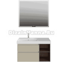 Мебель для ванной комнаты KERAMA MARAZZI Cubo 90, левая подвесная, лимо матовая, структурированный орех