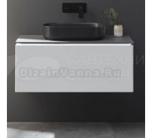 Тумба под раковину со столешницей Allen Brau Infinity 100 1+1, подвесная, белый матовый, столешница графит структ