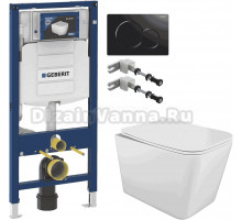 Комплект Унитаз подвесной STWORKI Молде S23401WH + Инсталляция Geberit Duofix UP 320 111.300.00.5 + Крепления 111.815.00.1 к стене + Кнопка Sigma 01 115.770.DW.5 черная