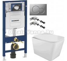 Комплект Унитаз подвесной STWORKI Молде S23401WH + Инсталляция Geberit Duofix UP 320 111.300.00.5 + Крепления 111.815.00.1 к стене + Кнопка Sigma 01 115.770.JQ.5 лакированная, матовый хром
