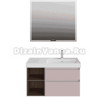 Мебель для ванной комнаты KERAMA MARAZZI Cubo 90, правая подвесная, мальва матовая, структурированный орех