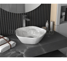 Раковина санфаянс накладная круглая BAU Element Cristal D40.5, белая