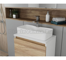 Раковина прямоугольная накладная BAU Cerama 48х37, с отверстием под смеситель, белая