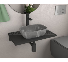 Раковина накладная прямоугольная BAU Stil PRO 36х25, серый мрамор