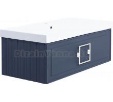 Тумба с раковиной La Fenice Cubo 100 подвесная, blu grigio, ручка белая, раковина Cubo 100
