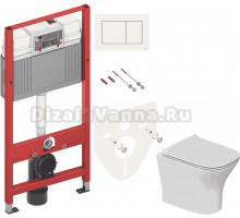 Комплект Унитаз подвесной STWORKI Олланд S01401WH + Инсталляция TECE Base 9400413 4 в 1 с кнопкой смыва
