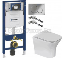 Комплект Унитаз подвесной STWORKI Олланд S01401WH + Инсталляция Geberit Duofix UP 320 111.300.00.5 + Крепления 111.815.00.1 к стене + Кнопка Sigma 01 115.770.21.5 хром
