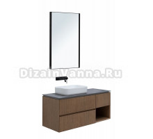 Мебель для ванной комнаты Allen Brau Infinity 120 L, подвесная, дуб, столешница графит структ