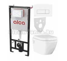 Комплект Унитаз подвесной Grohe Euro Ceramic 39703000 + Инсталляция AlcaPlast AM101/1120-4:1 RU M570-0001 кнопка смыва белая