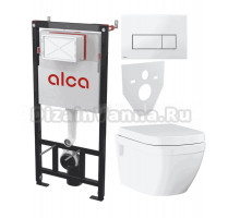 Комплект Унитаз подвесной Grohe Euro Ceramic 39703000 + Инсталляция AlcaPlast AM101/1120-4:1 RU M571-0001 кнопка смыва хром