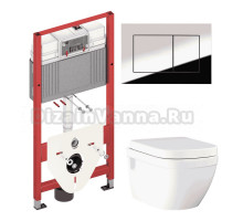 Комплект Унитаз подвесной Grohe Euro Ceramic 39703000 + Инсталляция TECE Now 9400412 4 в 1 с кнопкой смыва