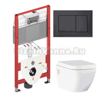 Комплект Унитаз подвесной Grohe Euro Ceramic 39703000 + Инсталляция TECE Now 9400414 4 в 1 с кнопкой смыва