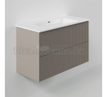 Тумба с раковиной La Fenice Terra Twin 100 подвесная, cappuccino, раковина Slim Line 100 см