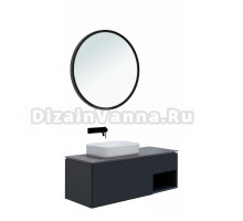 Мебель для ванной комнаты Allen Brau Infinity 120 1+1 L, подвесная, антрацит матовый, столешница графит структ