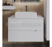 Тумба с раковиной Orange Line 80 подвесная, 2 ящика, матовая белая с раковиной B04-500W