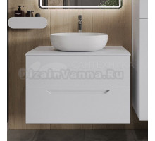 Тумба с раковиной Orange Line 80 подвесная, 2 ящика, матовая белая с раковиной B05-480W