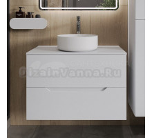 Тумба с раковиной Orange Line 80 подвесная, 2 ящика, матовая белая с раковиной B09-360W