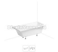 Акриловая ванна 165х80 Wellsee FreeDom 202010522 в наборе 2 в 1: ванна акриловая 165 х 80 см в цвете белый глянец, ножки