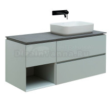 Тумба с раковиной Allen Brau Infinity 120 R подвесная, папирус матовый, столешница графит структ