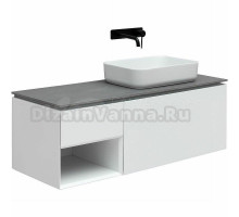 Тумба с раковиной Allen Brau Infinity 120 1+1 R подвесная, белый матовый, столешница графит структ