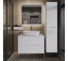 Мебель для ванной комнаты Orange Line 80 подвесная, 2 ящика, матовая белая с раковиной B08-500W