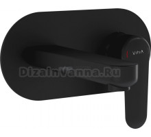 Смеситель для раковины VitrA Root Round A4272136EXP С ВНУТРЕННЕЙ ЧАСТЬЮ черный
