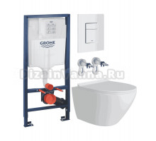Комплект Унитаз подвесной Teymi Lina Pro T40106 + Инсталляция Grohe Rapid SL 38772SH0 3 в 1 с панелью смыва