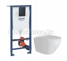 Комплект Унитаз подвесной Teymi Lina Pro T40106 + Инсталляция Grohe Rapid SL 1000044 3 в 1 с панелью смыва