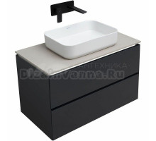 Тумба с раковиной Allen Brau Infinity 85 подвесная, антрацит матовый, столешница бежевая