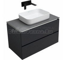 Тумба с раковиной Allen Brau Infinity 85 подвесная, антрацит матовый, столешница графит