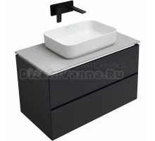 Тумба с раковиной Allen Brau Infinity 85 подвесная, антрацит матовый, столешница серый структ