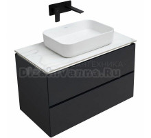 Тумба с раковиной Allen Brau Infinity 85 подвесная, антрацит матовый, столешница мрамор