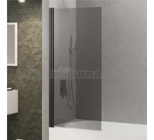 Шторка на ванну Berges River S Black 065017 90 см, профиль черный матовый, стекло тонированное